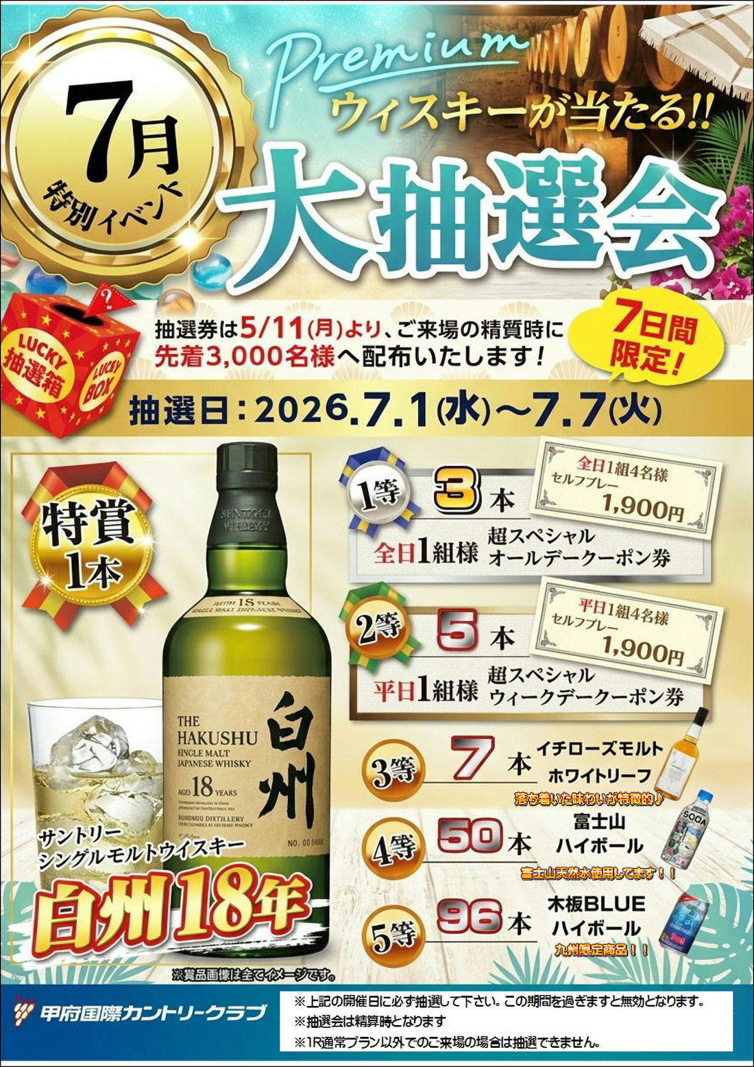 2026年7月大抽選会のご案内